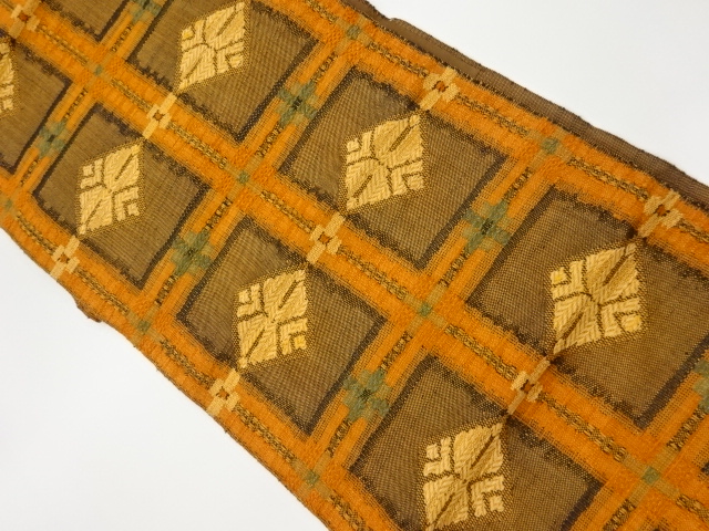 JAPANESE KIMONO / VINTAGE NAGOYA OBI / TSUMUGI / WOVEN RHOMBUS